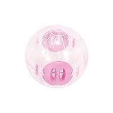 Andiker Bola de hámster transparente para hámsters y ratones, juguete de plástico para eliminar el aburrimiento y aumentar la actividad, rueda de hámster (14 cm, rosa)