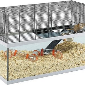 Jaula de cristal para hámsters y roedores
